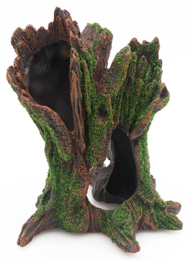 AQUA KT Aquarium Landscape Tree Stump Trunk Hollow Betta Cichlid Cave Rocks for Fish Hiding Tank Decoration Decorations - Image 1